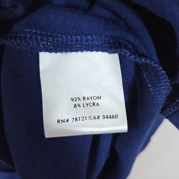 Eileen Fisher Blue Bonnet Ballet Neck Stretch Midi Dress Size Small Pencil Royal - Picture 11 of 14